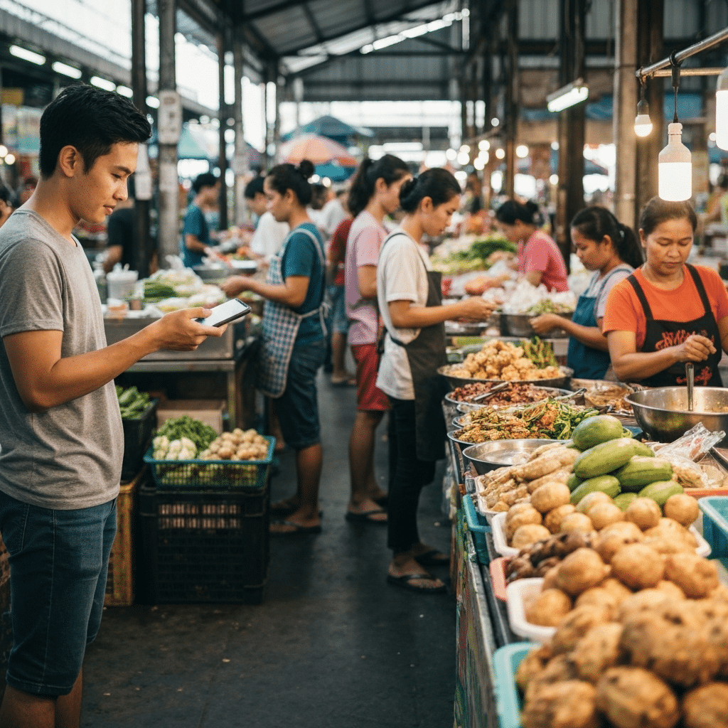 เงินบาทดิจิทัล 2.0 สแกนจ่ายตลาดนัด สะเทือนแผงลอย? - digital-baht-street-food-impact