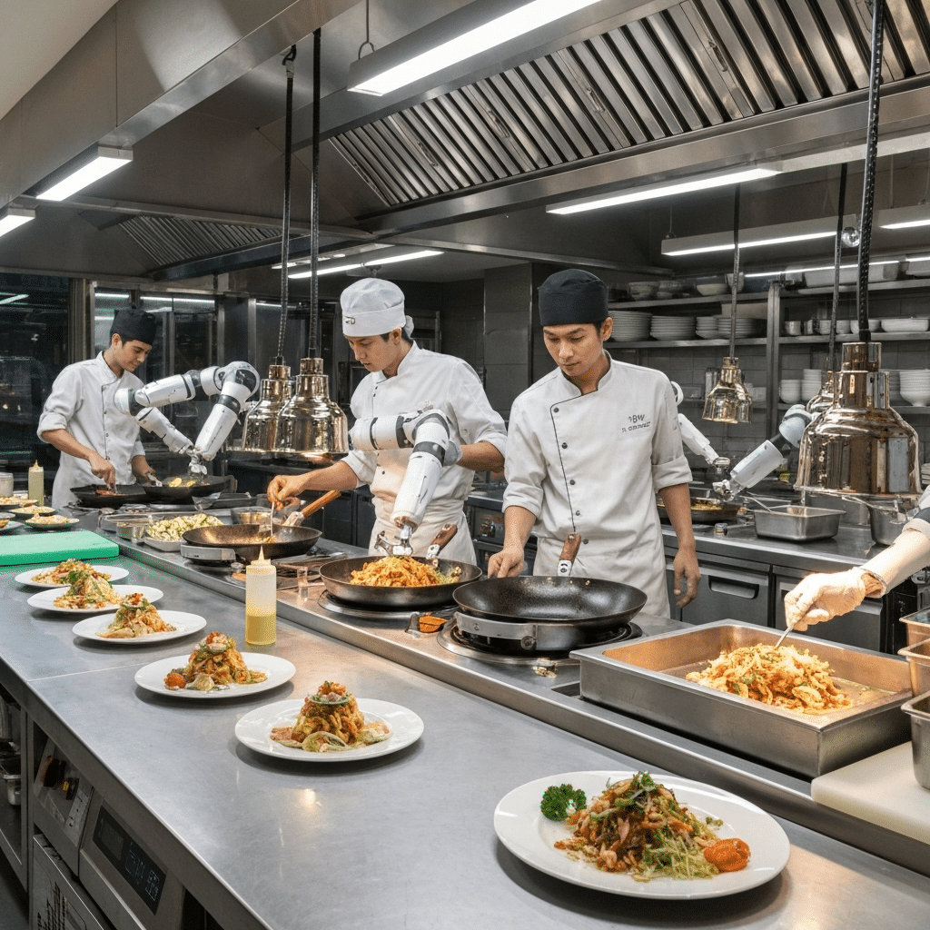 หุ่นยนต์เชฟครองครัว: อนาคตร้านอาหารไทยในยุค AI - robot-chef-thai-restaurant-ai