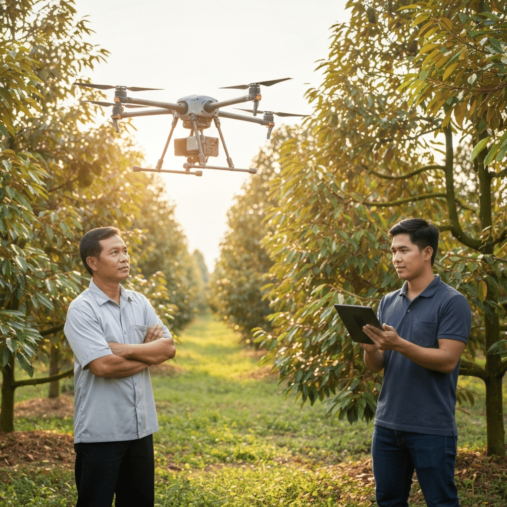 โดรนเกษตรยุคใหม่ พลิกโฉมชาวสวนทุเรียน 2026 - smart-farmer-durian-drone-2026