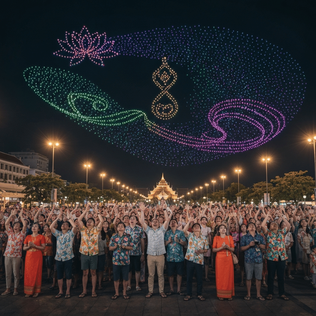 สงกรานต์ 2569: โดรนแปรอักษรแทนสาดน้ำ Soft Power ใหม่? - songkran-2026-drone-show-soft-power