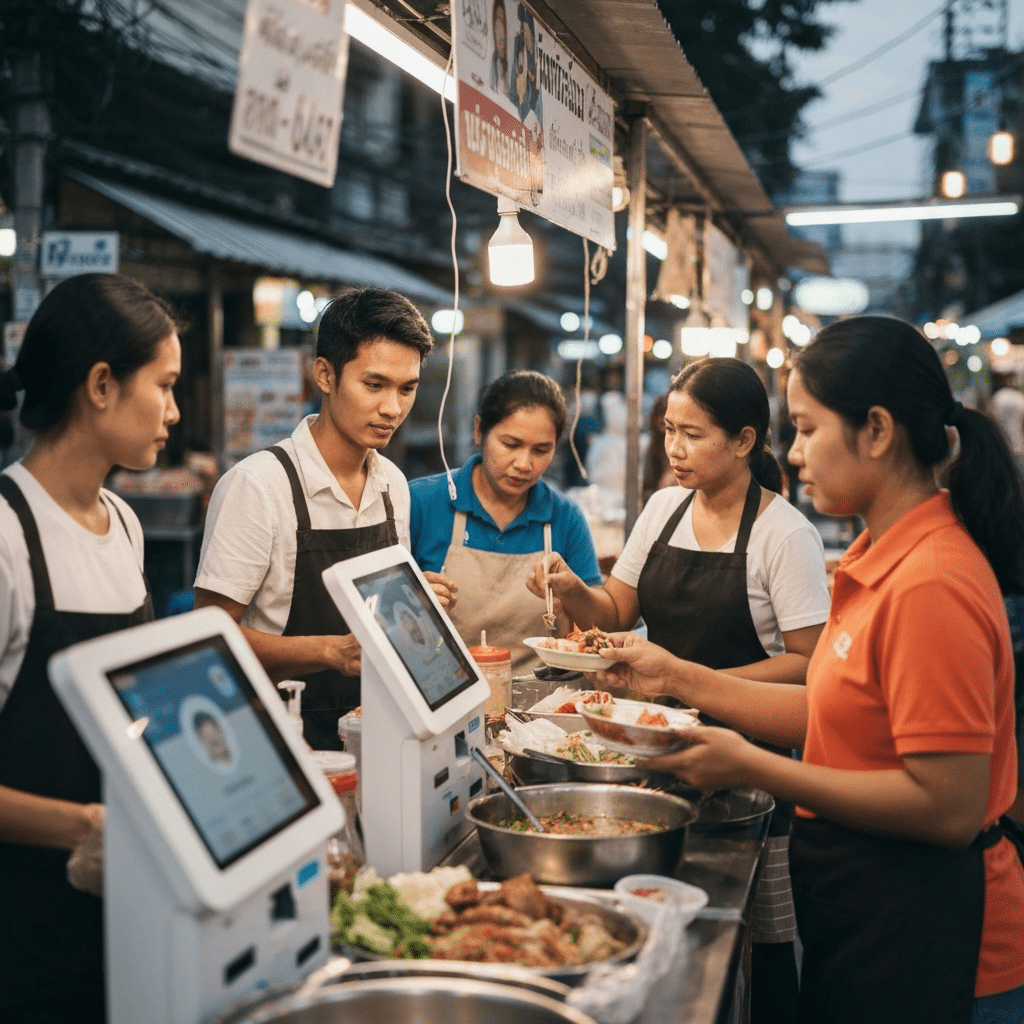 สตรีทฟู้ด 2026: AI กำหนดราคา จ่ายเงินด้วยใบหน้า - street-food-2026-ai-payment