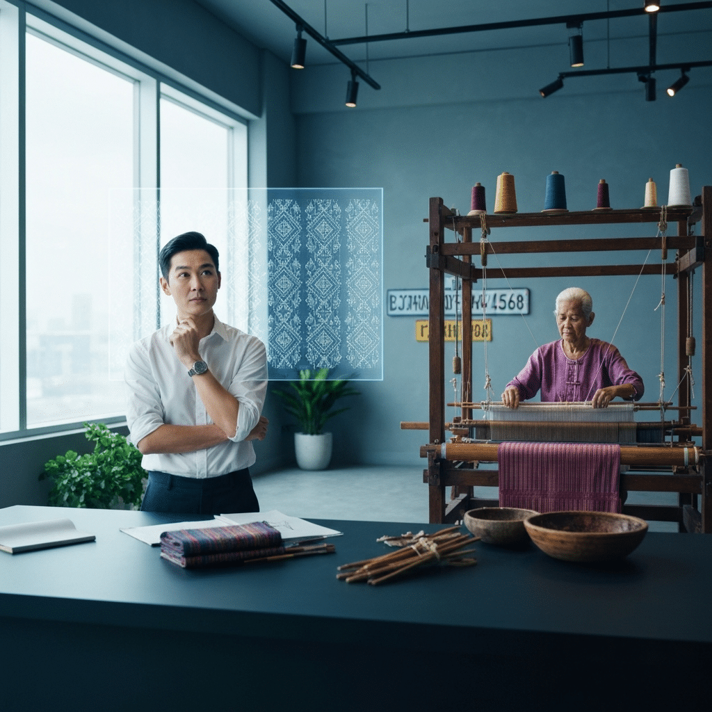 AI x ผ้าไทย: มิติใหม่แฟชั่น หรือจุดจบช่างฝีมือ? - ai-thai-textile-fashion-future