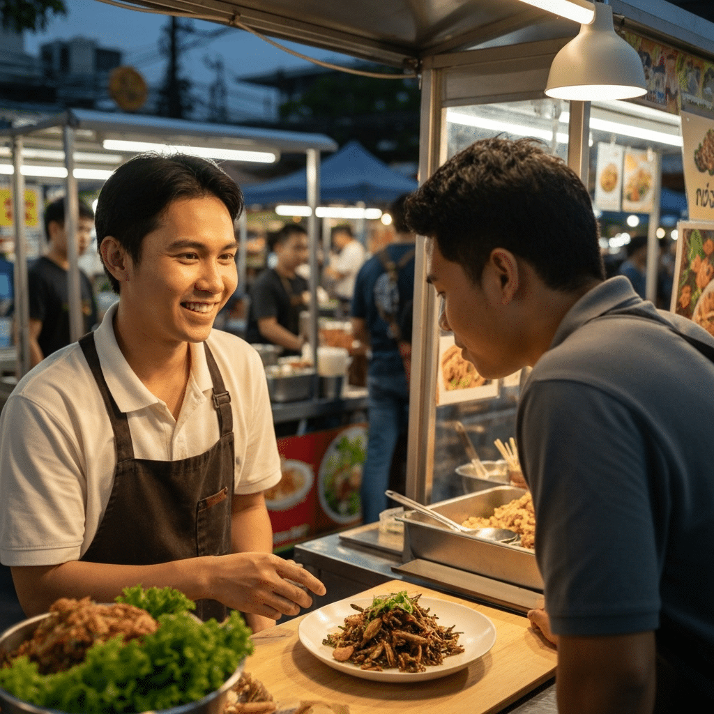 โปรตีนจิ้งหรีด: อนาคตสตรีทฟู้ดไทยในยุค AI - cricket-protein-thai-street-food