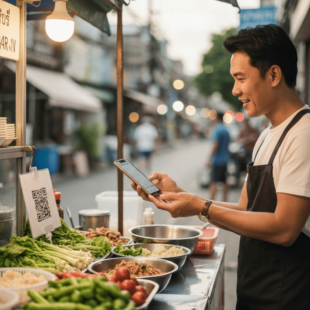 บาทดิจิทัล 2.0 เขย่าแผงลอย! สแกนจ่าย-รับเงินยังไง? - digital-baht-street-food-impact