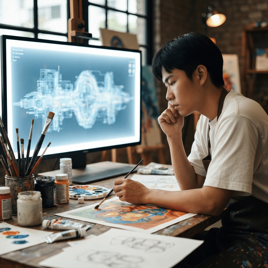 AI วาดรูปครองเมือง ศิลปินไทยปรับตัวอย่างไรในยุคดิจิทัล - ai-art-thai-artists-adapt