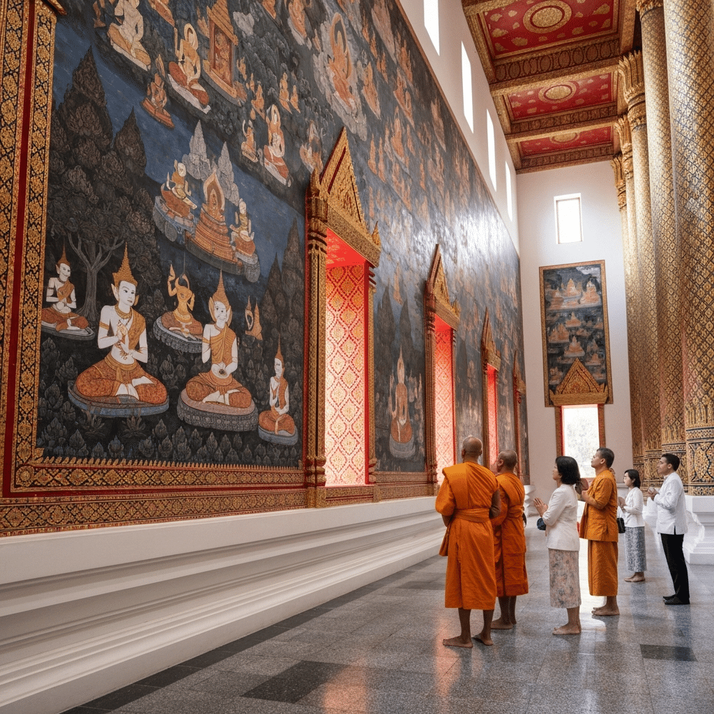 AI วาดจิตรกรรมฝาผนังวัดดัง! เมื่อเทคโนโลยีพบศิลปะพุทธศาสนา - ai-designs-thai-temple-mural