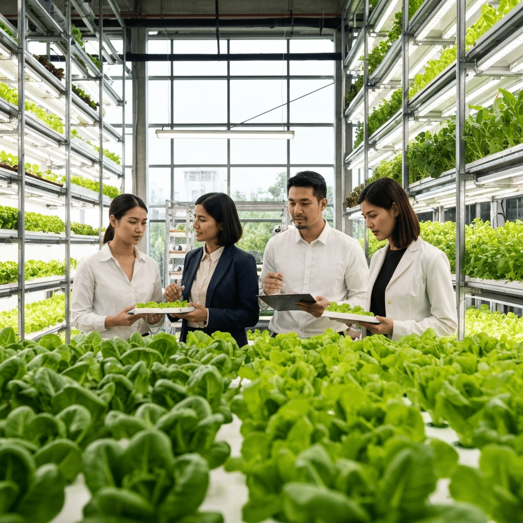 ฟาร์มผักแนวตั้งใจกลางกรุงฯ เทรนด์อาหารอนาคต 2026 - vertical-farming-bangkok-food-trend