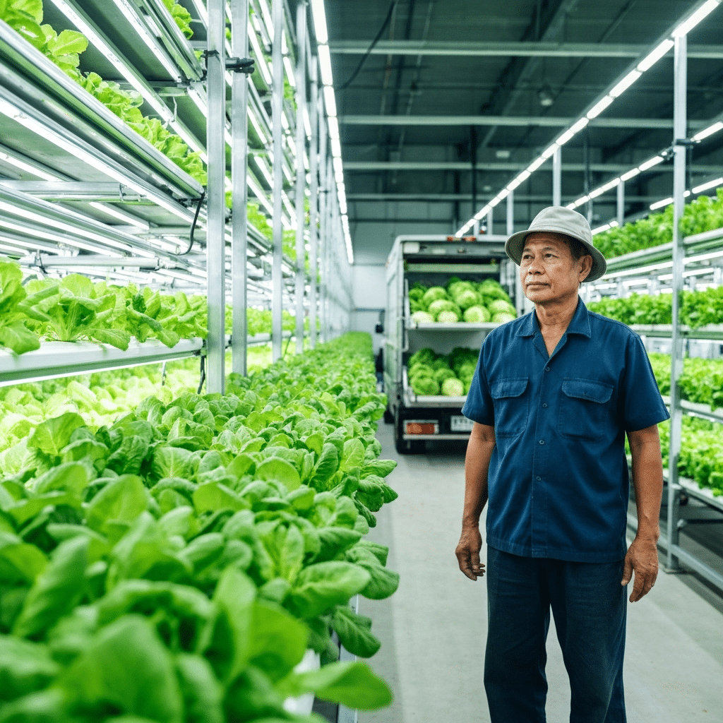 ฟาร์ม AI ป้อนผักเข้าร้านสะดวกซื้อ กระทบเกษตรกรไทย? - ai-vertical-farms-affect-thai-farmers