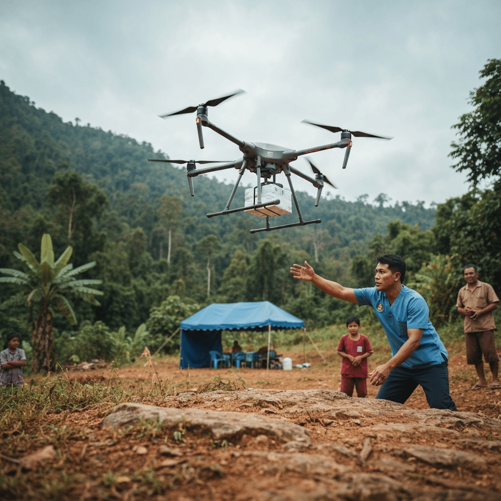 โดรนส่งยา สธ. โมเดลใหม่สู้โรคระบาดในพื้นที่ห่างไกล - drone-drug-delivery-thailand